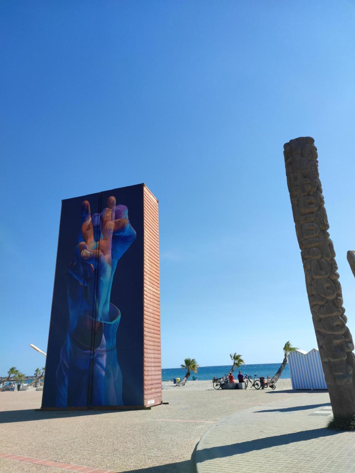 Apartment Vue Mer,acces Direct Plage,fibre,clim,parking Public Gratuit Le Barcares